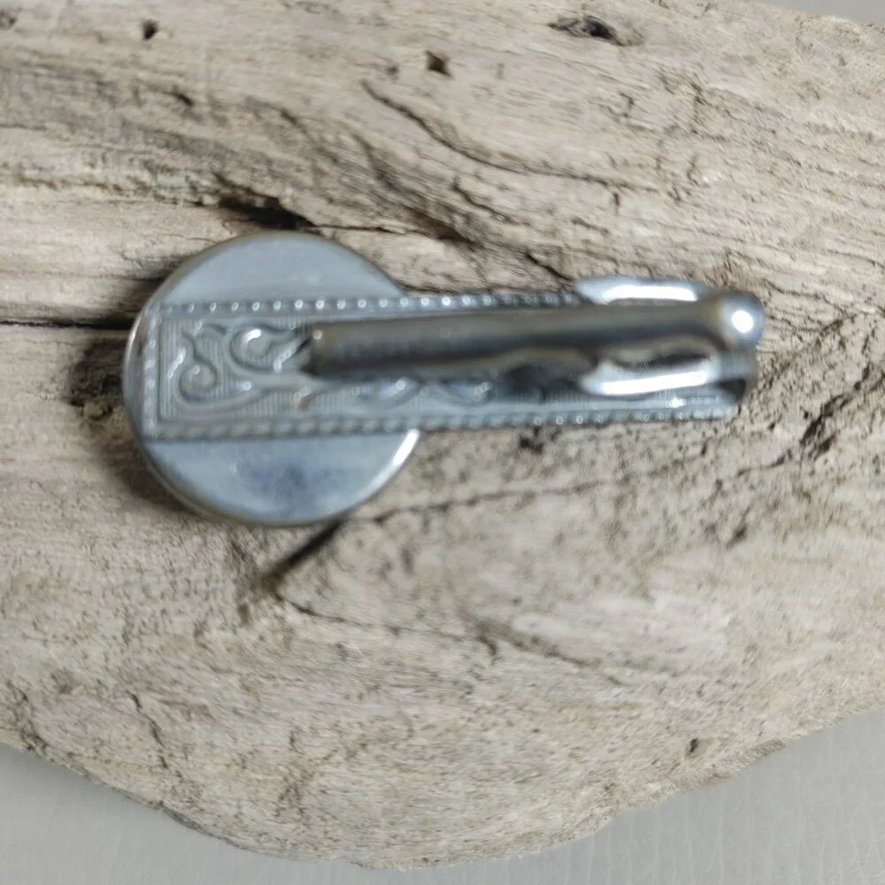 1967 Nickel Coin Money Clip Ornate Silver Tone Copper Minimalist E A Adams Son